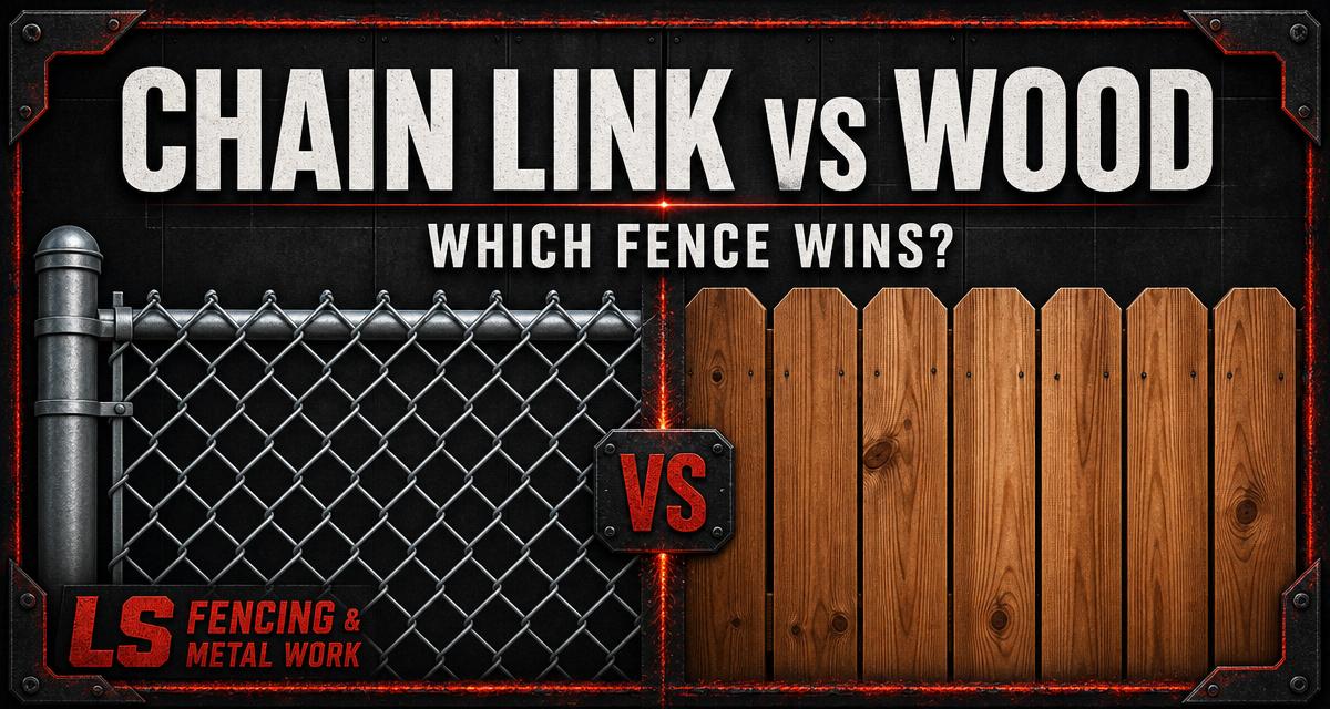 Differences Between a Chain Link Fence and a Wooden Fence — guides project photo from LS Fencing & Metal Work in the Fraser Valley.